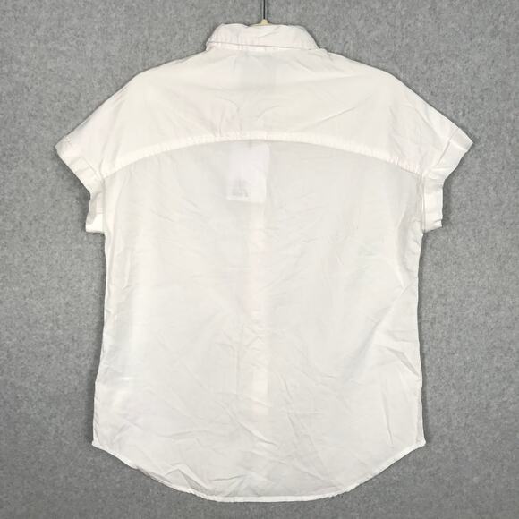 Lola River Anthropologie Shirt Women Small White Button Cuff Boxy Capsule Blouse - Picture 6 of 9